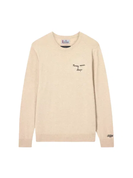Sweter Mc2 Saint Barth wełniany beżowy