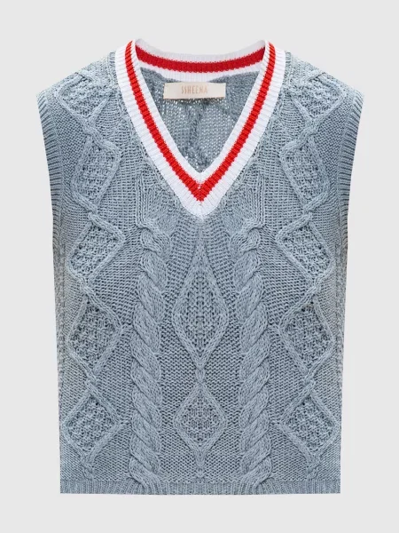 Жилет з фартурним візерунком Ssheena сірий