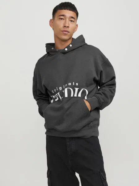 JACK & JONES Mikina Vesterbro antracitová biela