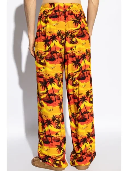 Pantaloni Balenciaga cu imagine portocaliu