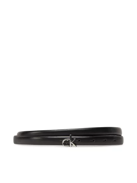 Calvin Klein Ck Buckle Skinny Belt črna