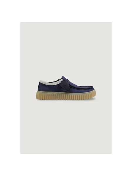 Pantofi Clarks cu șireturi albastru