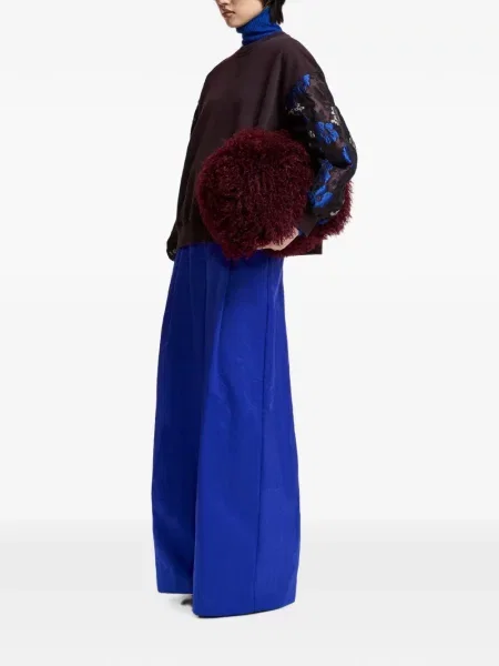 Hanorac Essentiel Antwerp cu model floral din jacard violet