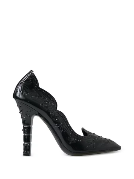 Pantofi cu toc Dolce & Gabbana cu model floral negru