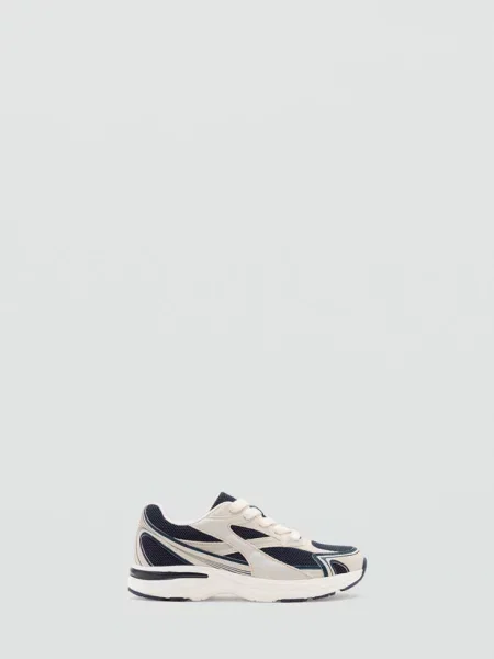 Buty sportowe sznurowane ze wstawkami Dzieci 38 MANGO KIDS granatowy