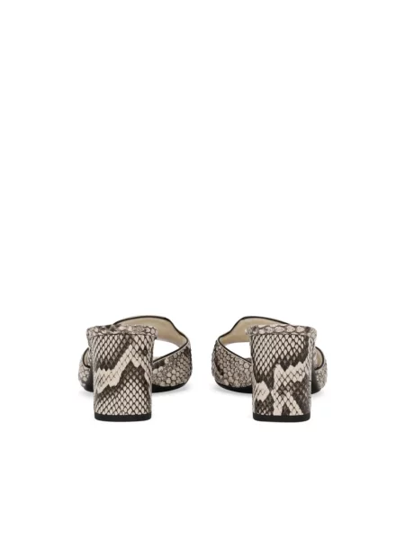 Klapki mules Dolce And Gabbana z logo brązowe