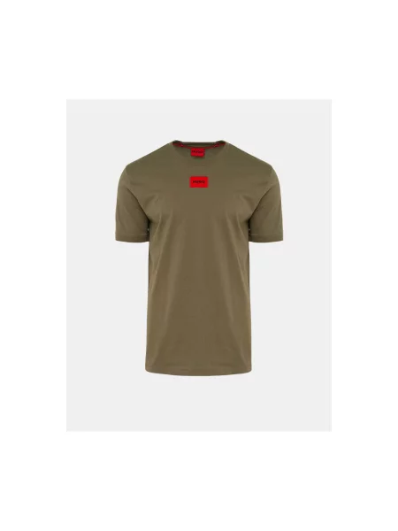 HUGO T-shirt Diragolino Kaki zelena