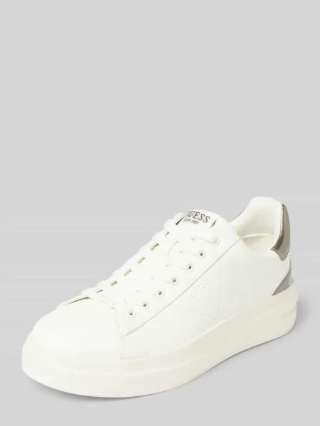 Sneakersy Guess skórzane z logo białe