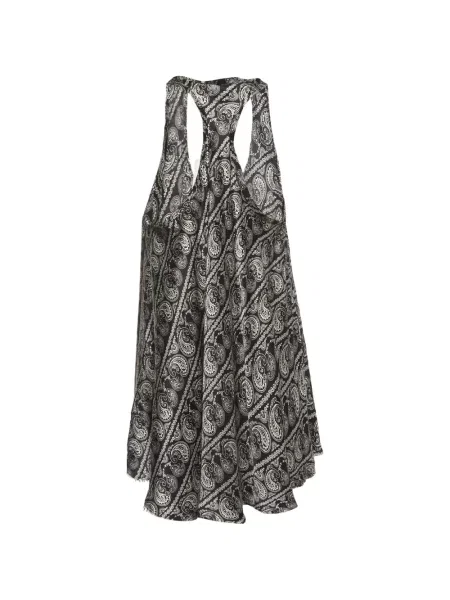Bluză Pierre Balmain fără mâneci cu imagine cu model paisley negru