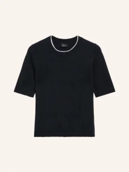 S.Oliver Black Label Úpletové Tričko černá bílá