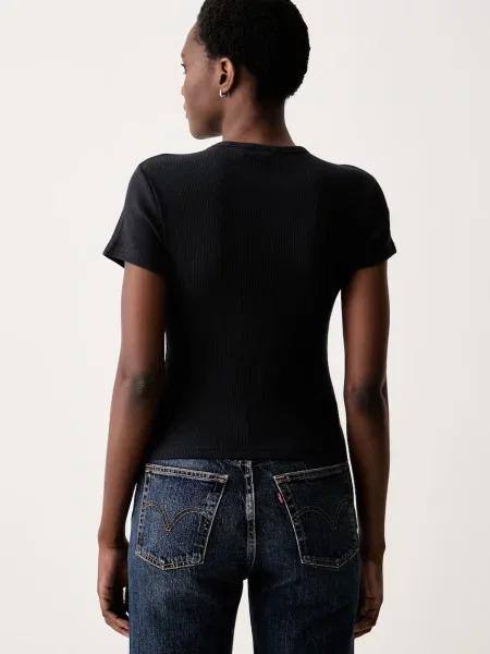 Levi's T-shirt z modalem RORY BUTTON THROUGH SS czarna