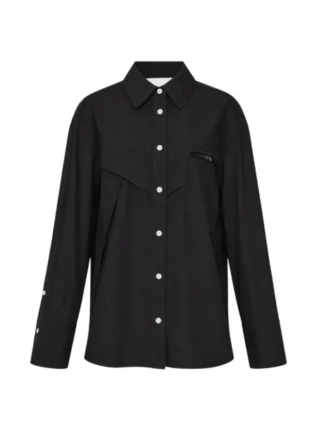 Cămașă 3.1 Phillip Lim cu paiete din poplin negru