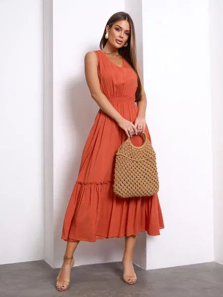 Сукня міді ISSA Plus теракотовий
