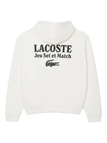 Hanorac cu glugă Lacoste alb