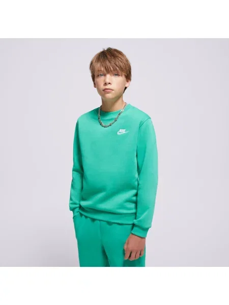 Nike Bluza K Nsw Club Flc Crew Ls Lbr Boy zielona