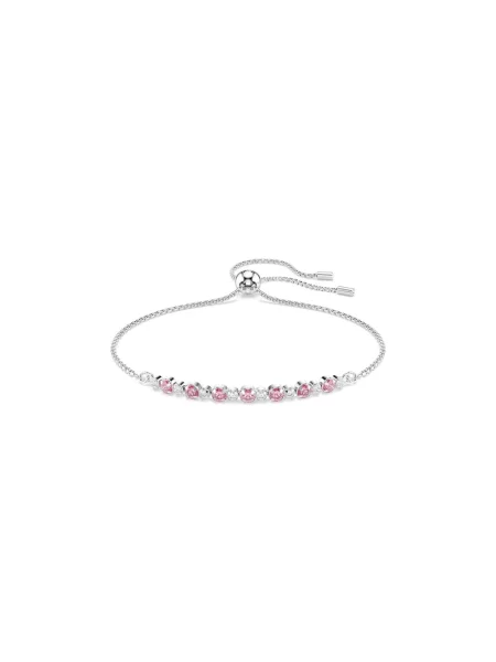 Swarovski bransoletka metalowa z cyrkonią MATRIX różowa