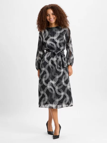 More & More Sukienka Kobiety Sztuczne włókno wzorzysty 34 czarny