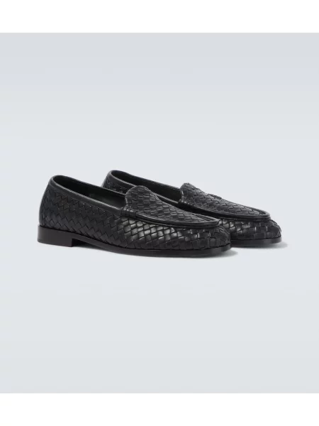 Pantofi loafer Bottega Veneta din piele negru