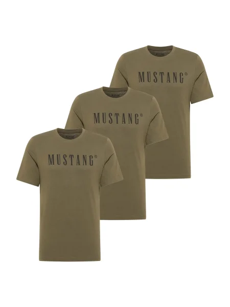 MUSTANG Tričko olivová černá