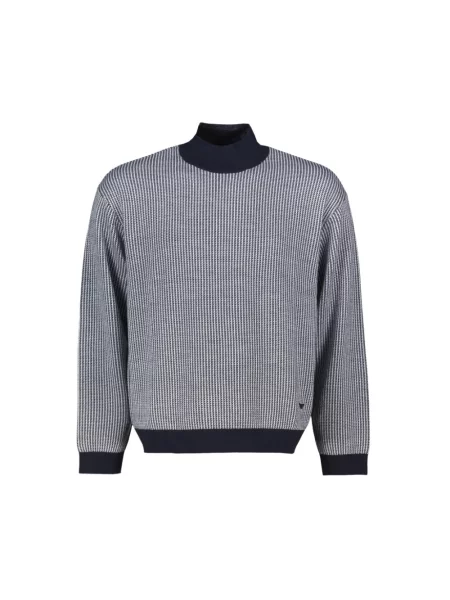 Sweter z golfem Emporio Armani wełniany do golfa niebieski