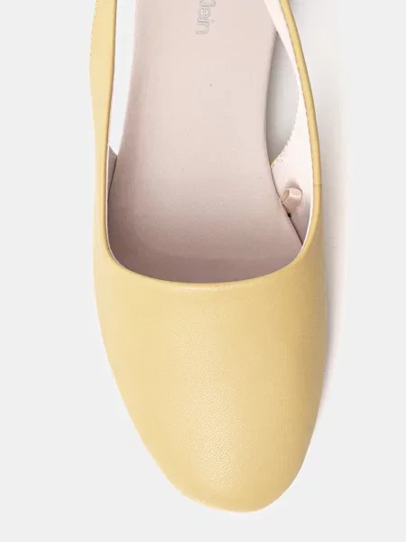 Calvin Klein bőr balerina cipő BALLERINA SLING BACK LTH sárga