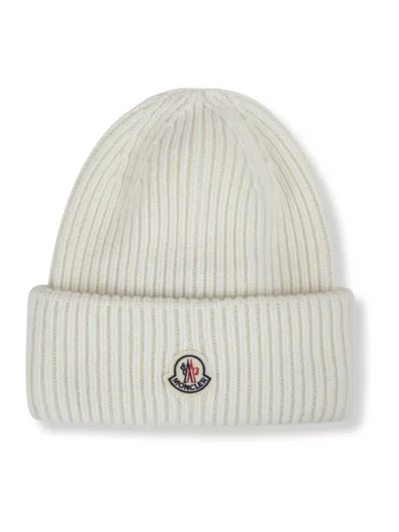 Czapka Moncler z kaszmiru biała