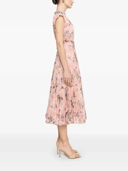 Rochie Nissa cu model floral cu imagine roz