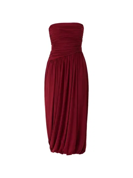 Rochie midi Cinq A Sept cu volane fără bretele roșu