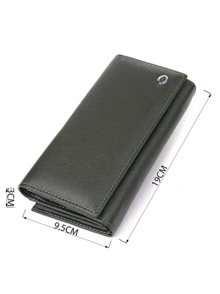 Кожаный кошелек St Leather Accessories зеленый