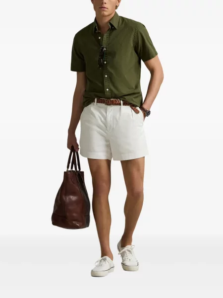 Pletene sportske kratke hlače Polo Ralph Lauren s printom bijela