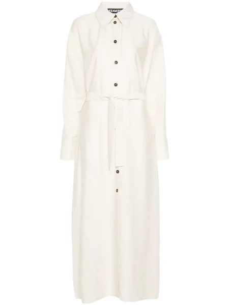 Sukienka koszulowa Frenken garniturowa biała