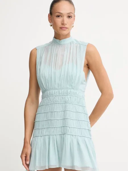 Twinset rochie din vâscoză albastru