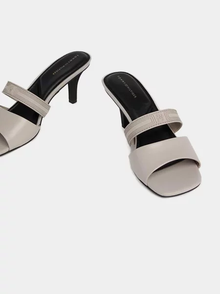 Кожаные босоножки Tommy Hilfiger серые