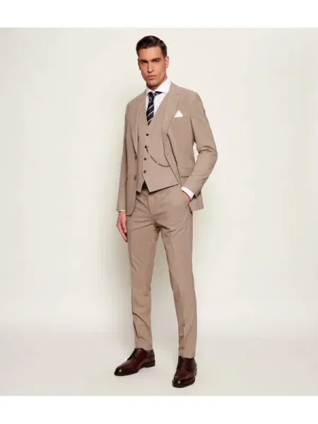 HUGO Costum | Extra slim fit cu adaos de lână bej