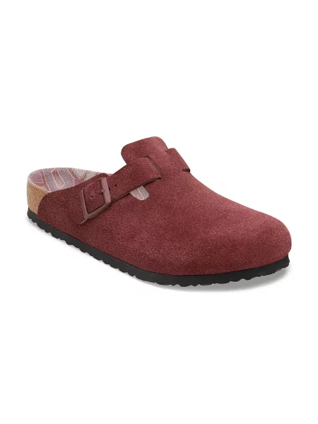 Замшеві шльопанці Birkenstock Boston Varsity червоний