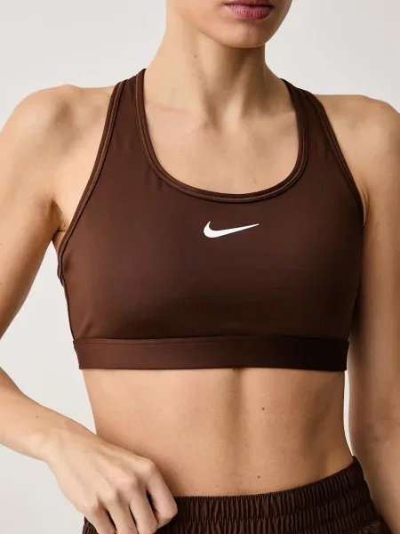 Nike спортен сутиен Swoosh кафяво
