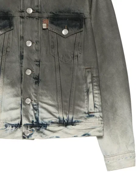 Geacă de blugi Roberto Cavalli cu broderie gri
