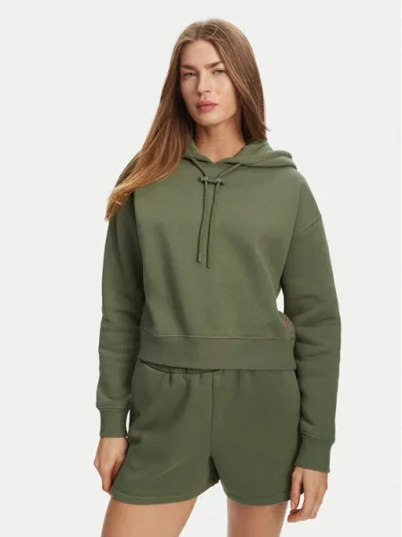 Hunter Bluză Liza Cropped Fit kaki