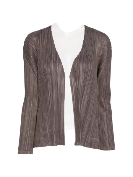 Lung cardigan Pleats Please Issey Miyake gri