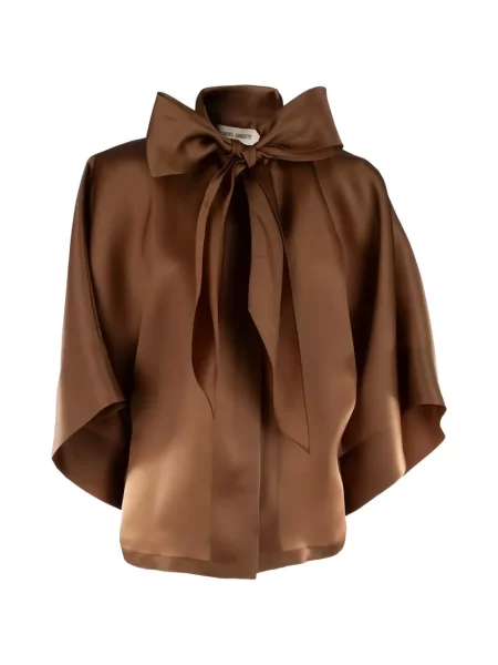 Cămașă Alberta Ferretti cu funde cu legături maro