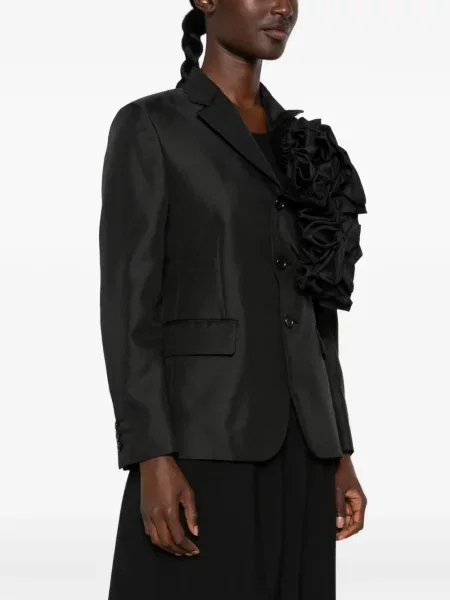 Sacou Comme Des Garçons cu model floral negru