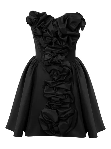Rochie mini Post Meridiem cu volane de costum negru