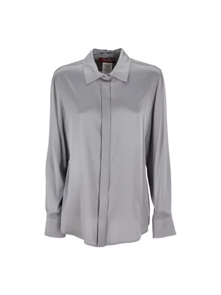 Satynowa koszula Max Mara Studio szara