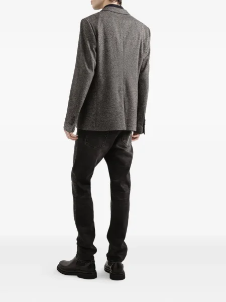 Sacou Dolce & Gabbana cu model herringbone gri