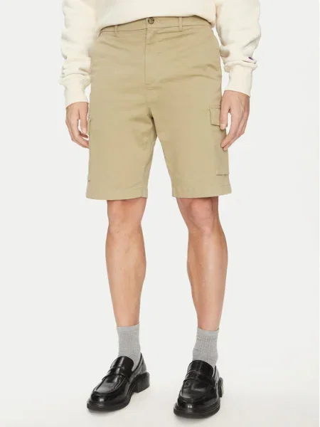 Pantaloni scurți Calvin Klein din țesătură twill bej