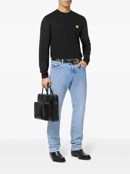 Siuvinėtas marškinėliai Versace juoda