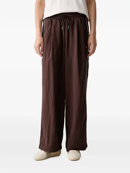 Pantaloni Puma cu dungi alergare cu cordon maro