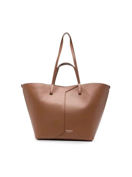 Shopperka Emporio Armani skórzana brązowa
