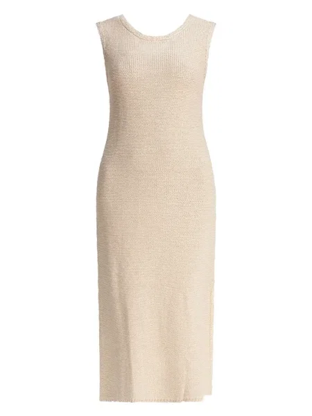 Rochie fără mâneci Sandbeige fără mâneci tricotate de costum