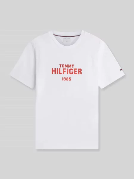 T-shirt o kroju regular fit z czystej bawełny Tommy Hilfiger biała